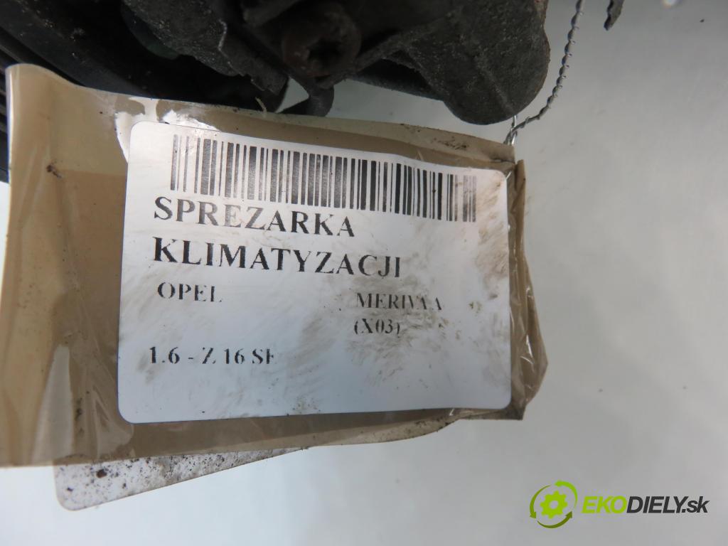 OPEL MERIVA A nadwozie wielkoprzestrzenne (MPV) (X03) MINIVAN 2003 64,00 1.6 - Z 16 SE 1598,00 KOMPRESOR: klimatizace DTM00024 (Kompresory)