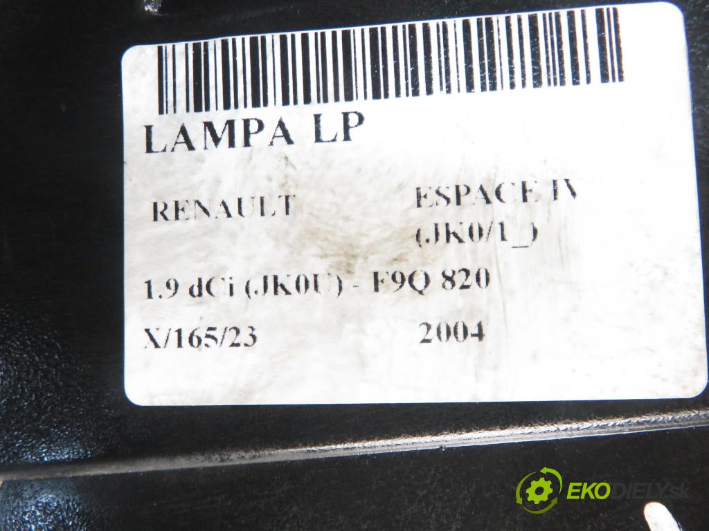 RENAULT ESPACE IV (JK0/1_) MINIVAN 2004 85,00 1.9 dCi 116 - F9Q 820 1870,00 Svetlo LP 8200394706