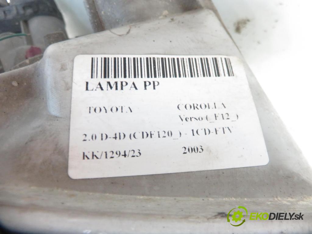 TOYOTA COROLLA Verso (_E12_) MINIVAN 2003 66,00 2.0 D-4D (CDE120_) - 1CD-FTV 1995,00 Svetlo PP