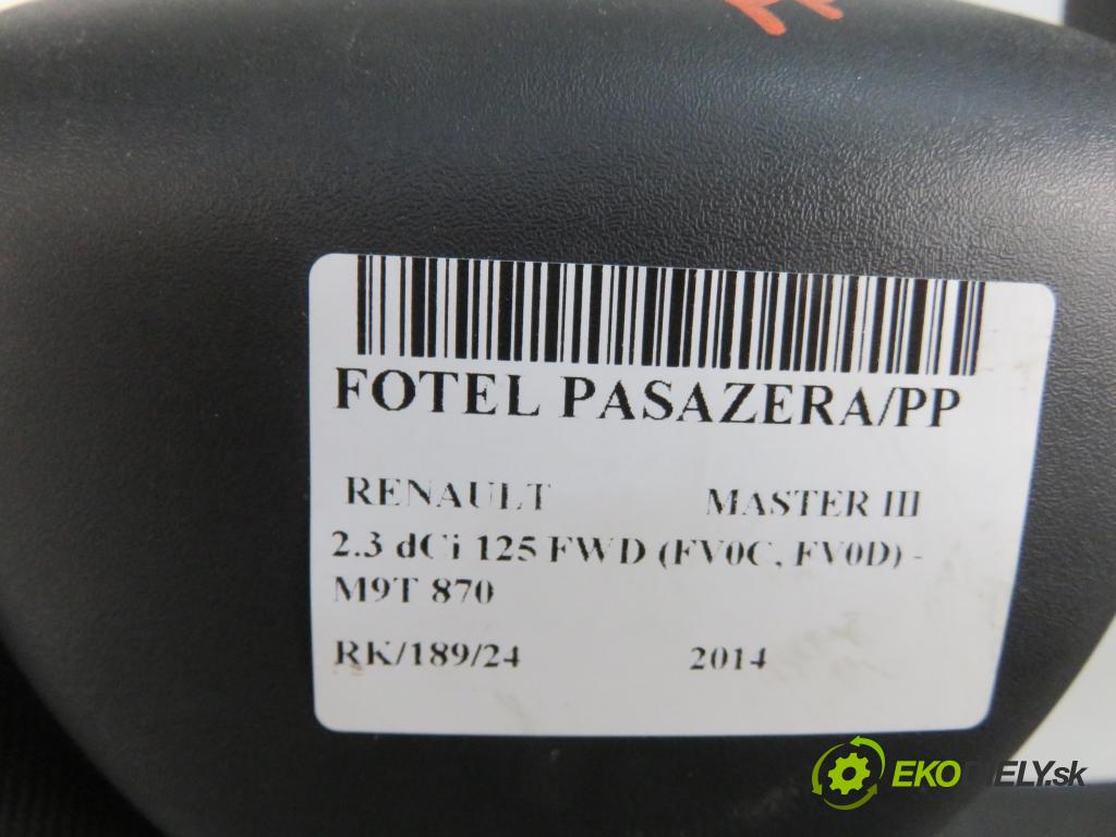 RENAULT MASTER III Skrzynia (FV) FURGON 2014 92,00 2.3 dCi 125 FWD (FV0C, FV0D) - M9T 870 2299,00 Sedadlo CESTUJÚCI/PP