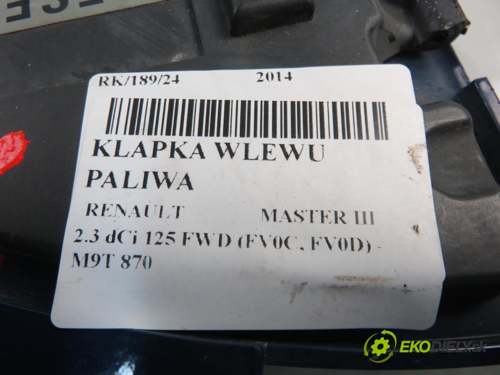 RENAULT MASTER III Skrzynia (FV) FURGON 2014 92,00 2.3 dCi 125 FWD (FV0C, FV0D) - M9T 870 2299,00 Dvierka nádrže paliva  (Ostatné)