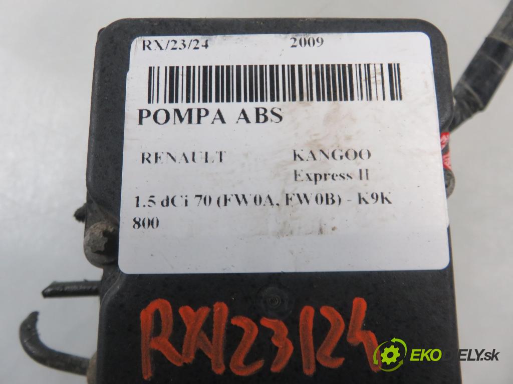 RENAULT KANGOO Express II (FW0/1_) FURGON 2010 50,00 1.5 dCi 70 - K9K 800 1461,00 Pumpa ABS 0265800498 (Pumpy ABS)