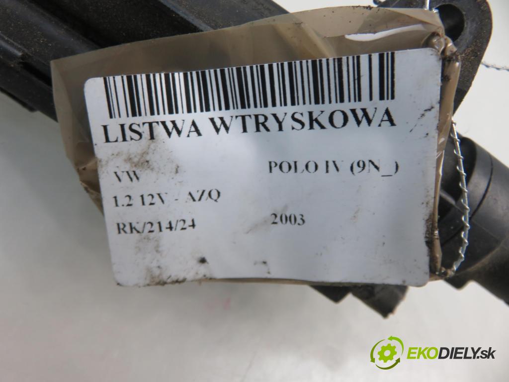 VW POLO (9N_) HB 2003 47,00 1.2 12V 64 - AZQ 1198,00 Lišta vstrekovacia 03E133319 ; 03E906031 (Vstrekovacie lišty)
