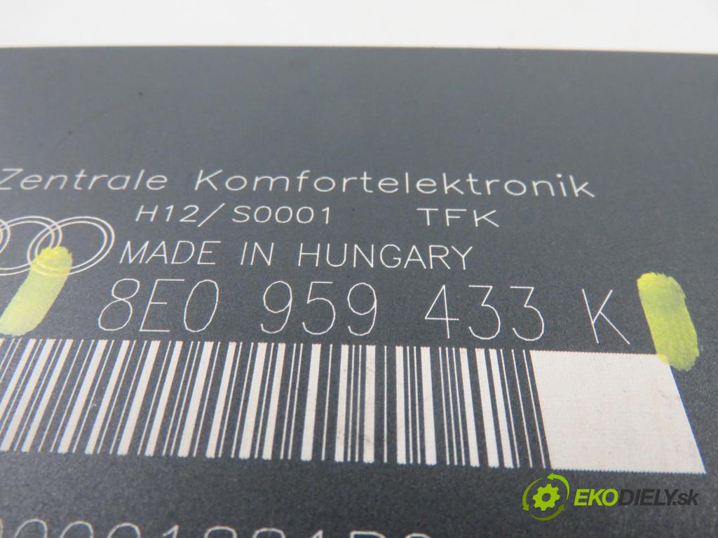 AUDI A4 (8E2, B6) SEDAN 2001 96,00 1.9 TDI PD 130 - AWX 1896,00 MODUL komfortu 8E0959433K