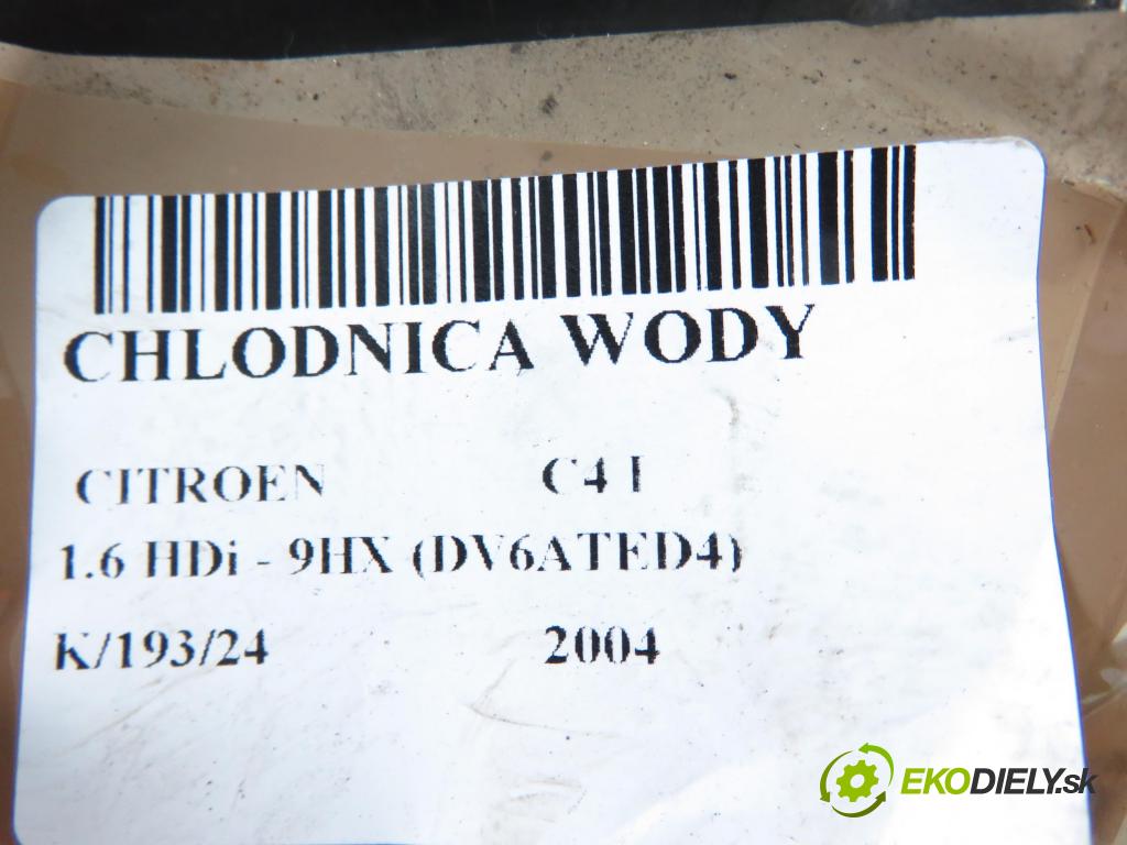 CITROEN C4 I (LC_) HB 2004 66,00 1.6 HDi - 9HX (DV6ATED4) 1560,00 chladič vody 9646577680