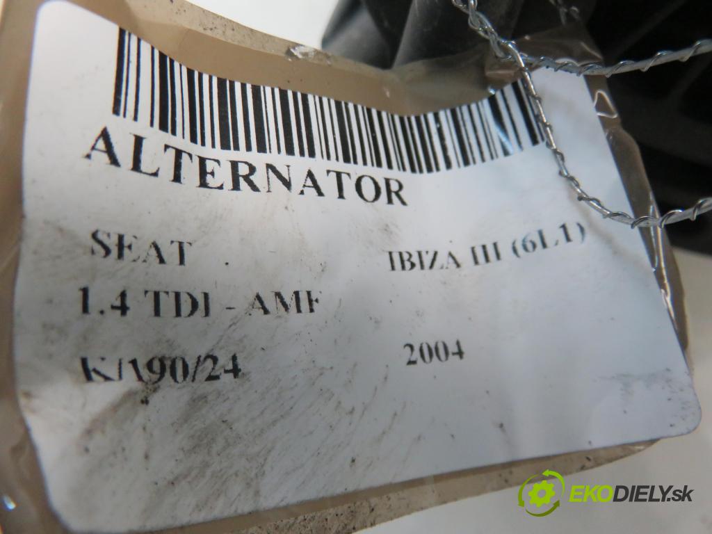 SEAT IBIZA III (6L1) HB 2004 55,00 1.4 TDI 75 - AMF 1422,00 Alternátor CA1446IR (Alternátory)