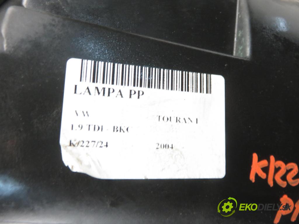 VW TOURAN (1T1, 1T2) MINIVAN 2004 77,00 1.9 TDI - BKC 1896,00 Svetlo PP 0301205202 ; 1T0941006F