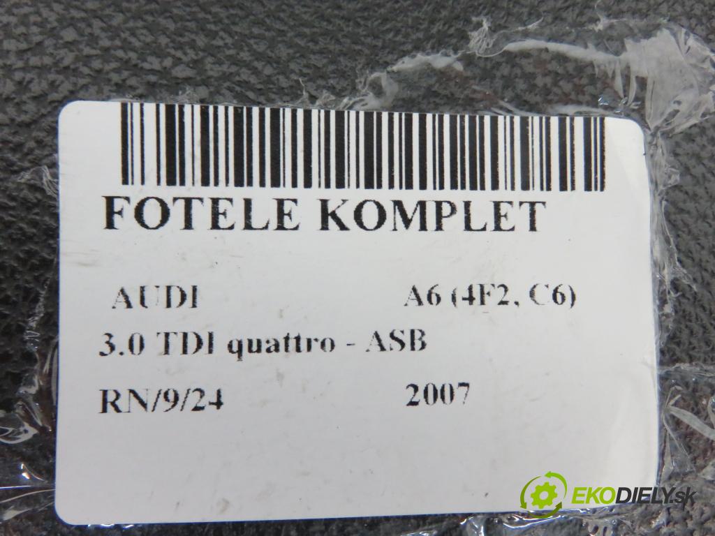 AUDI A6 (4F2, C6) SEDAN 2007 171,00 3.0 TDI quattro - ASB 2967,00 Sedadlá, sedačky