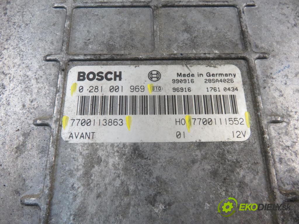 RENAULT MEGANE I (BA0/1_) KOMBI 1999 72,00 1.9 dTi 98 - F9Q 736 1870,00 Riadiaca jednotka Motor 7700113863 ; 7700111552 ; 0281001969