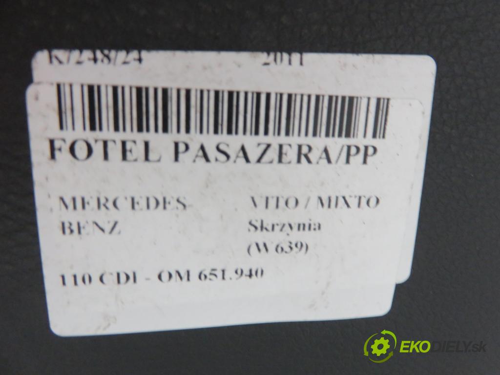 MERCEDES-BENZ VITO / MIXTO Skrzynia (W639) FURGON 2011 70,00 110 CDI - 95 OM 651.940 2143,00 Sedadlo CESTUJÚCI/PP
