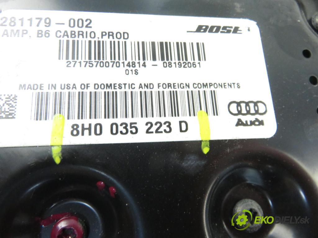 AUDI A4 kabriolet (8H7, B6, 8HE, B7) CABRIO 2009 103,00 2.0 TDI - BPW 1968,00 Zosilňovač 8H0035223D (Zosilňovače)