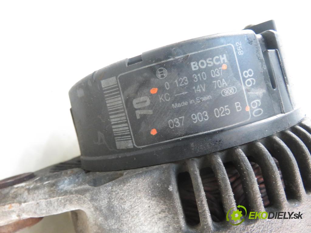 SKODA OCTAVIA I (1U2) LIFTBACK 1998 55,00 1.6 - AEE 1598,00 Alternátor 0123310037 ; 037903025B (Alternátory)