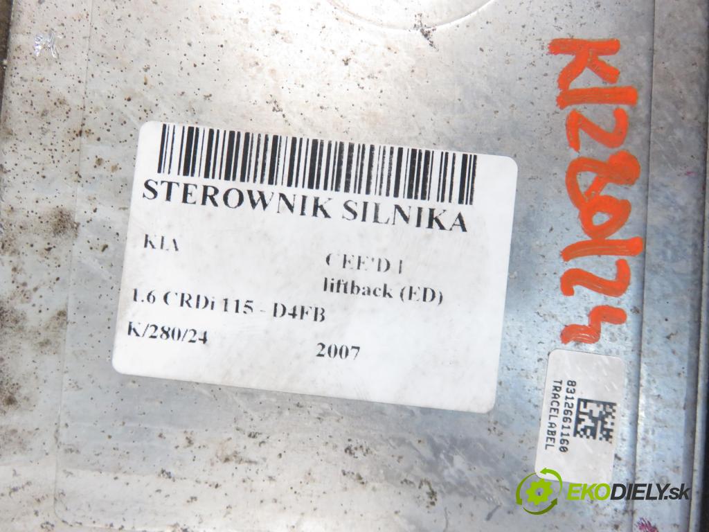 KIA CEE'D liftback (ED) HB 2007 85,00 1.6 CRDi 115 - D4FB 1582,00 Riadiaca jednotka Motor 391032A710 ; 0281013569