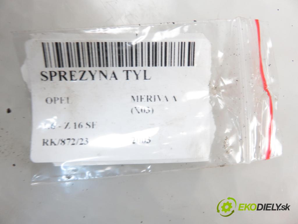 OPEL MERIVA A nadwozie wielkoprzestrzenne (MPV) (X03) MINIVAN 2003 64,00 1.6 - Z 16 SE 1598,00 Pružina zadné