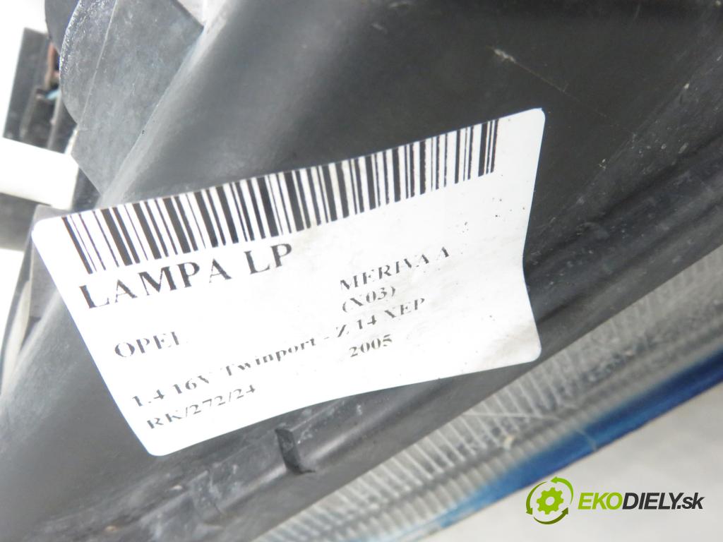 OPEL MERIVA A nadwozie wielkoprzestrzenne (MPV) (X03) MINIVAN 2005 66,00 1.4 16V Twinport - Z 14 XEP 1364,00 Svetlo LP 93321052