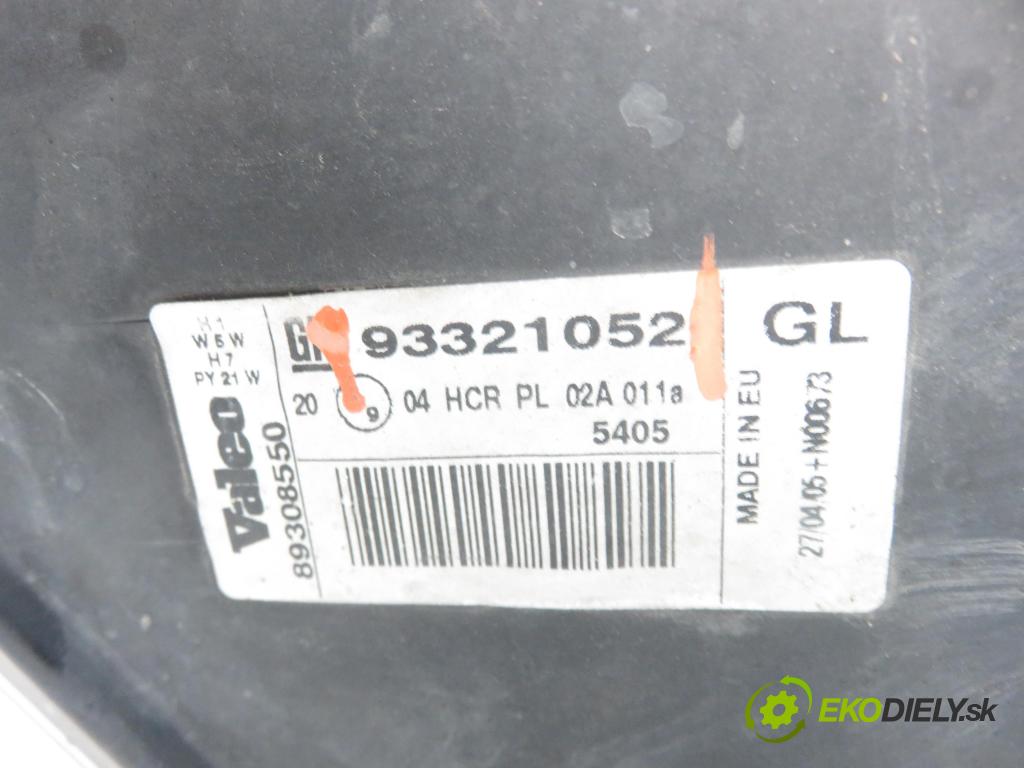 OPEL MERIVA A nadwozie wielkoprzestrzenne (MPV) (X03) MINIVAN 2005 66,00 1.4 16V Twinport - Z 14 XEP 1364,00 Svetlo LP 93321052