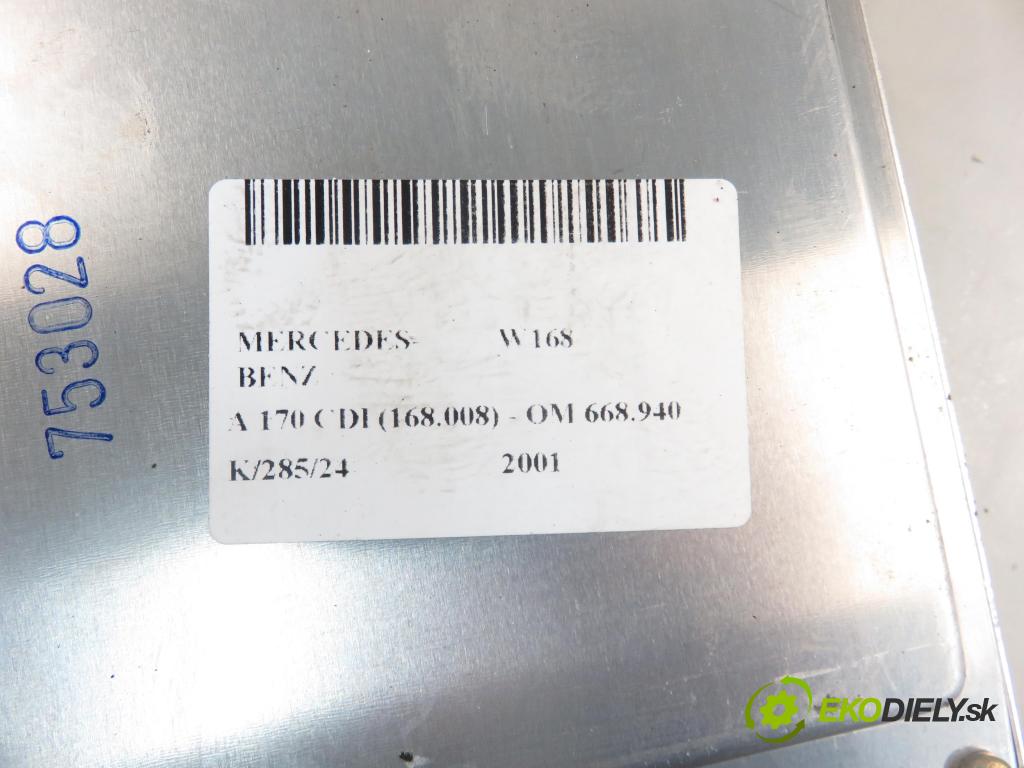 MERCEDES-BENZ KLASA A (W168) HB 2001 55,00 A 160 CDI 75 - OM 668.940 1689,00 Riadiaca jednotka Motor A6681530179 ; 0281010753