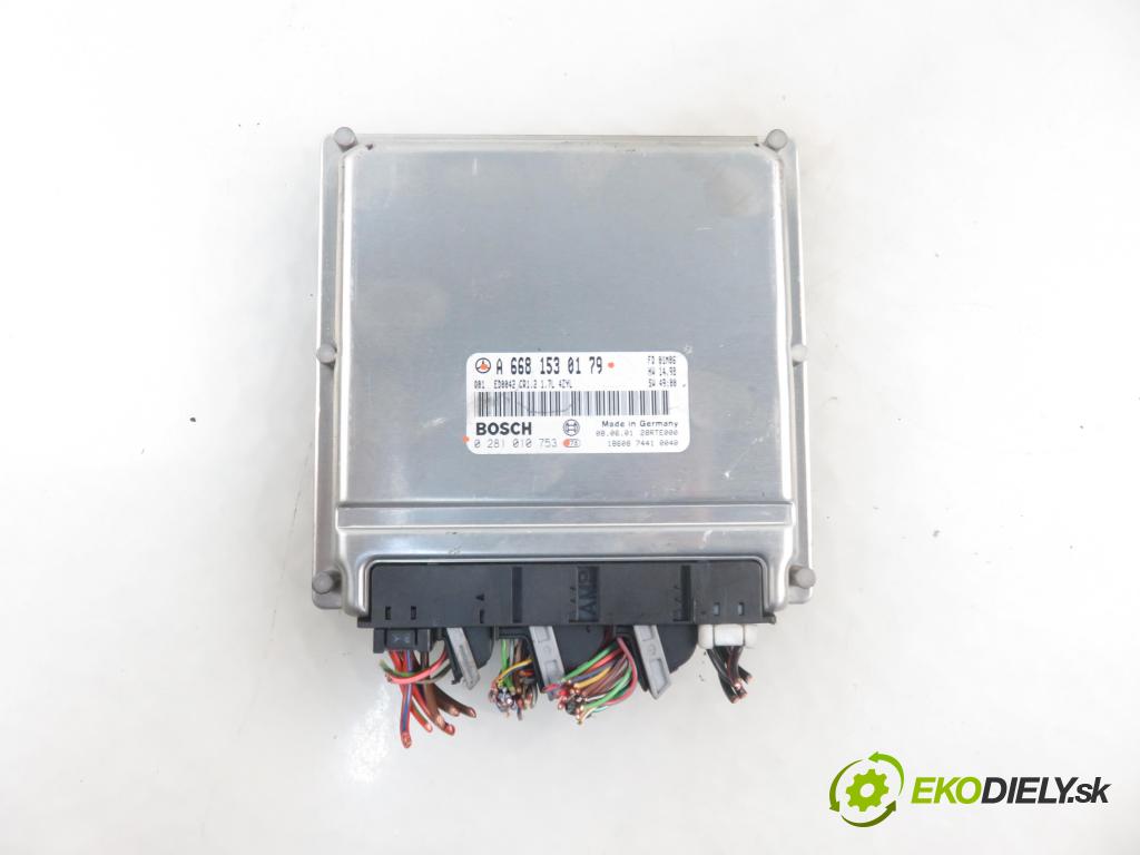 MERCEDES-BENZ KLASA A (W168) HB 2001 55,00 A 160 CDI 75 - OM 668.940 1689,00 Riadiaca jednotka Motor A6681530179 ; 0281010753