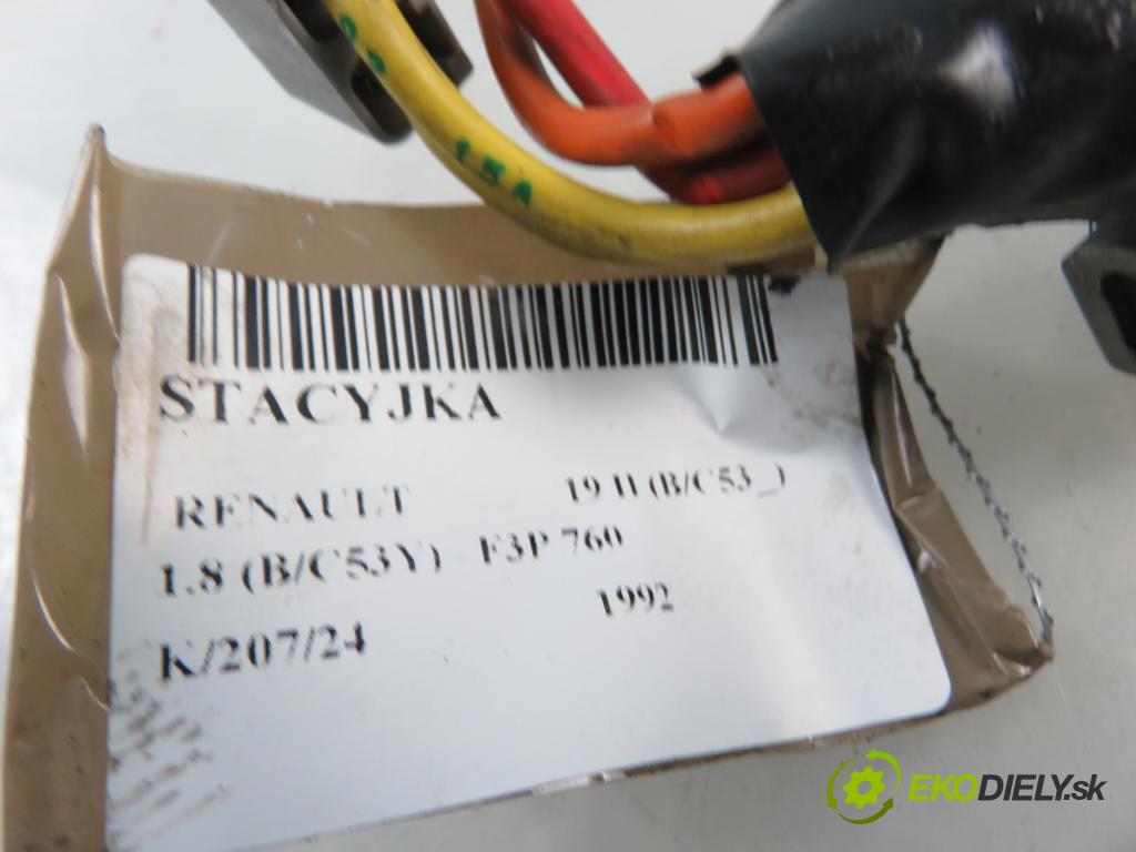 RENAULT 19 II (B/C53_) HB 1992 65,00 1.8 (B/C53Y) - F3P 760 1794,00 spinačka  (Spínacie skrinky a kľúče)