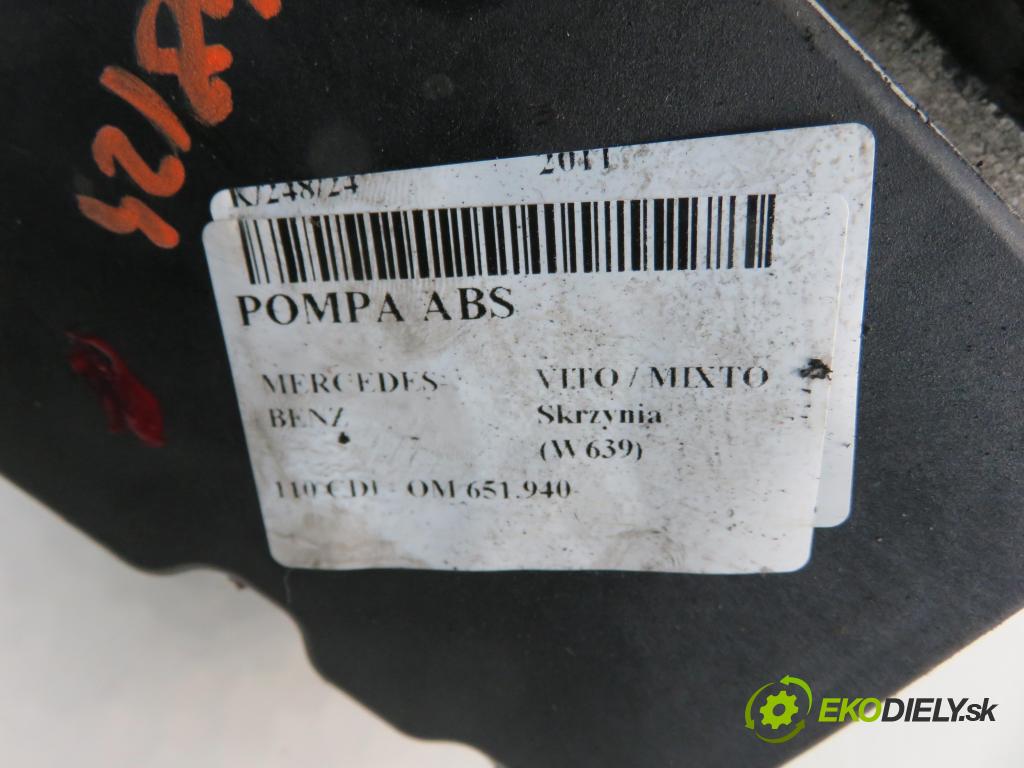 MERCEDES-BENZ VITO / MIXTO Skrzynia (W639) FURGON 2011 70,00 110 CDI - 95 OM 651.940 2143,00 Pumpa ABS 0074314412 ; 0265251313 ; 0265951386 (Pumpy ABS)