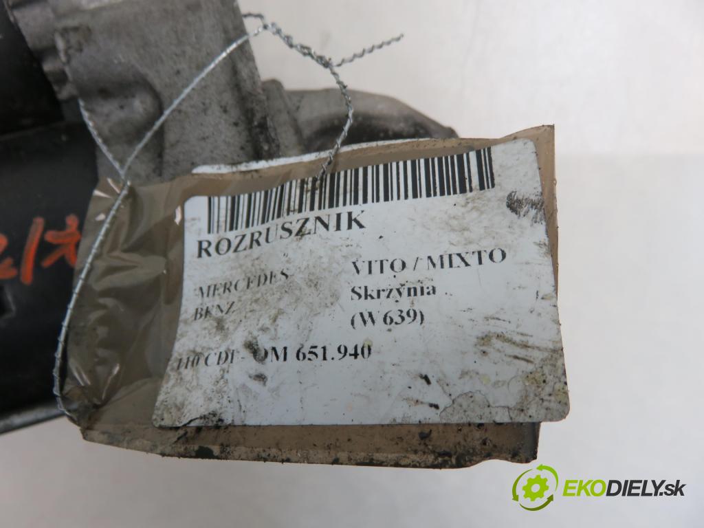 MERCEDES-BENZ VITO / MIXTO Skrzynia (W639) FURGON 2011 70,00 110 CDI - 95 OM 651.940 2143,00 Štartér S6055PR (Štartéry)