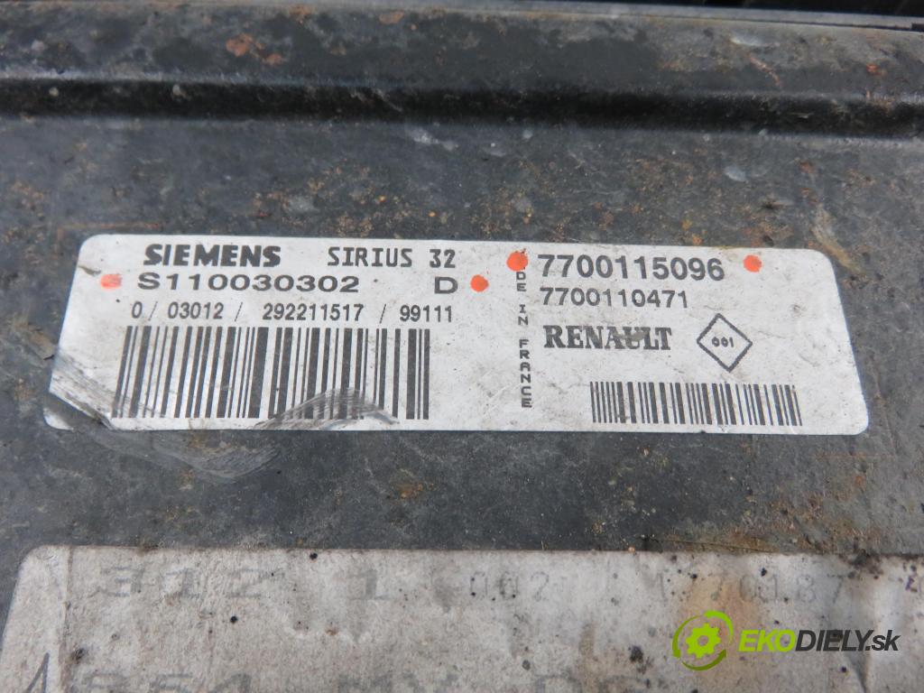 RENAULT MEGANE I (BA0/1_) HB 1999 55,00 1.4 e (BA0E, BA0V) - E7J 626 1390,00 Riadiaca jednotka Motor 7700115096 ; S110030302D