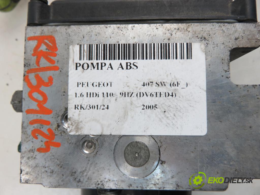 PEUGEOT 407 SW (6E_) KOMBI 2005 80,00 1.6 HDi 110 - 9HZ (DV6TED4) 1560,00 Pumpa ABS S118676001 ; 15732101 ; 9657462080 (Pumpy ABS)