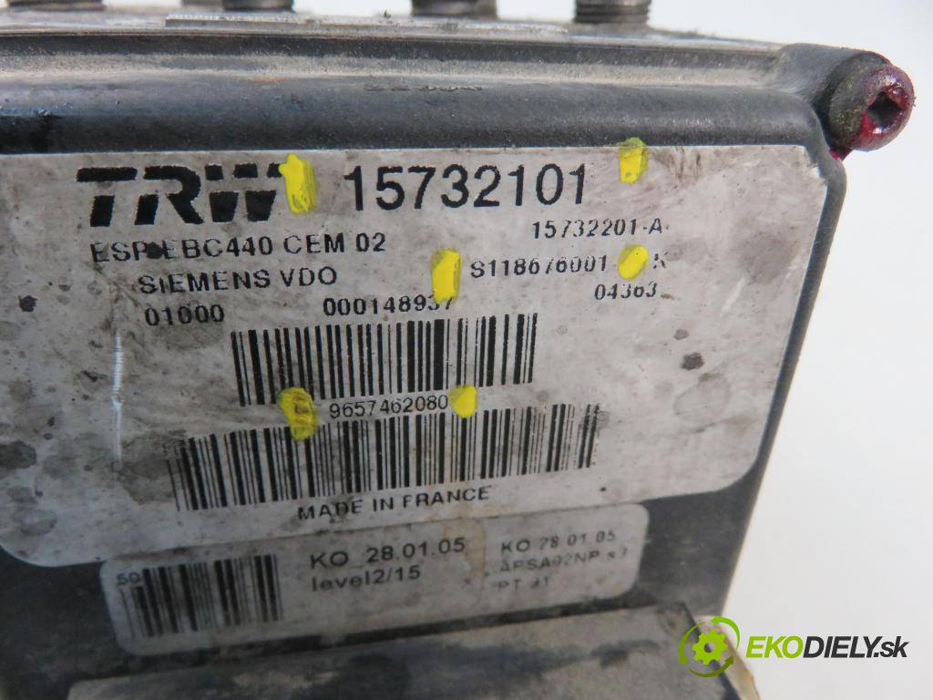 PEUGEOT 407 SW (6E_) KOMBI 2005 80,00 1.6 HDi 110 - 9HZ (DV6TED4) 1560,00 Pumpa ABS S118676001 ; 15732101 ; 9657462080 (Pumpy ABS)