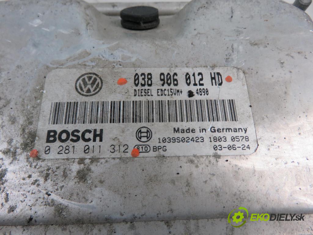 SEAT TOLEDO II (1M2) SEDAN 2003 81,00 1.9 TDI - ASV 1896,00 Riadiaca jednotka Motor 038906012HD ; 0281011312