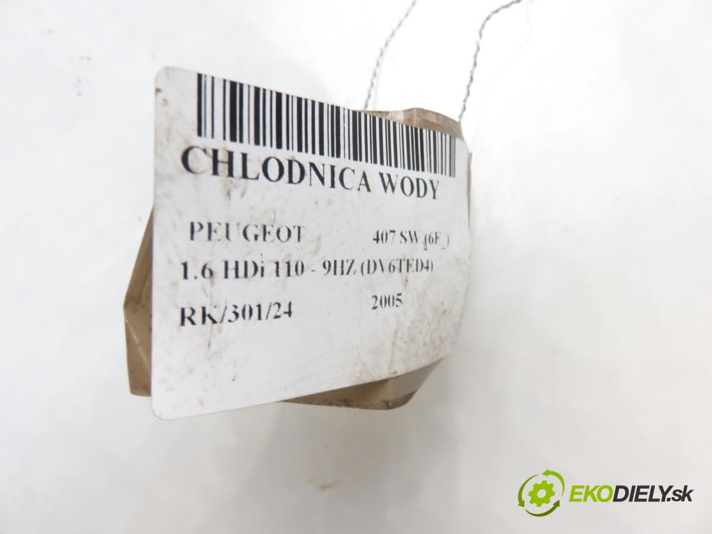PEUGEOT 407 SW (6E_) KOMBI 2005 80,00 1.6 HDi 110 - 9HZ (DV6TED4) 1560,00 chladič vody