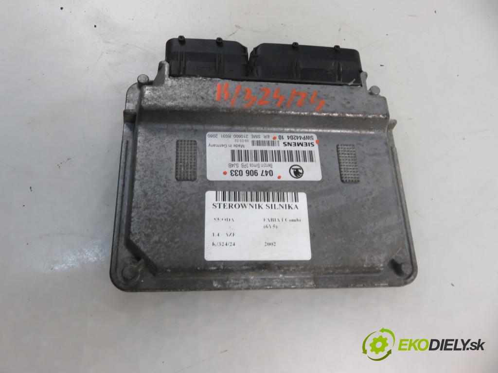 SKODA FABIA I Combi (6Y5) KOMBI 2002 44,00 1.4 - AZE 1397,00 Riadiaca jednotka Motor 047906033 ; 5WP4420410