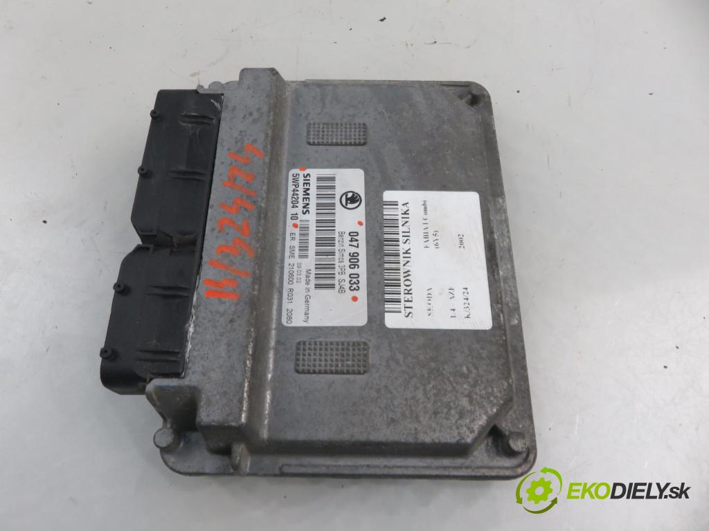 SKODA FABIA I Combi (6Y5) KOMBI 2002 44,00 1.4 - AZE 1397,00 Riadiaca jednotka Motor 047906033 ; 5WP4420410