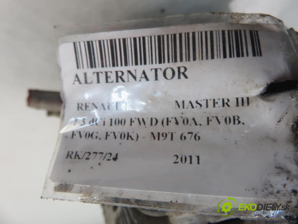 RENAULT MASTER III Skrzynia (FV) FURGON 2011 74,00 2.3 dCi 100 FWD - M9T 676 2298,00 Alternátor 231001822R ; A003TX0481 (Alternátory)