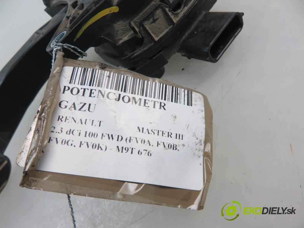 RENAULT MASTER III Skrzynia (FV) FURGON 2011 74,00 2.3 dCi 100 FWD - M9T 676 2298,00 Potenciometer plynového pedálu 8200672367C ; 6PV00997800 (Pedále)