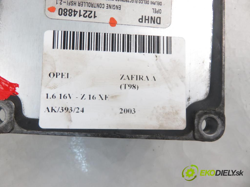 OPEL ZAFIRA A Nadwozie Wielkopojemne (MPV) (T98) MINIVAN 2003 74,00 1.6 16V - Z 16 XE 1598,00 Riadiaca jednotka Motor 12214880