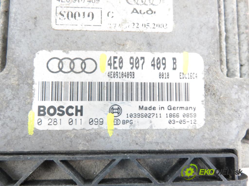 AUDI A8 D3 (4E2, 4E8) SEDAN 2004 202,00 4.0 TDI quattro - ASE 3936,00 Riadiaca jednotka Motor 4E0907409B ; 0281011099