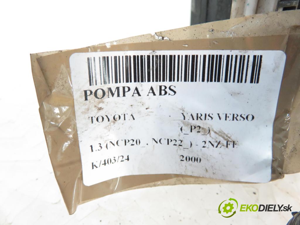 TOYOTA YARIS VERSO (_P2_) MINIVAN 2000 63,00 1.3 VVT-i 86KM- 2NZ-FE 1299,00 Pumpa ABS 8954152110 (Pumpy ABS)