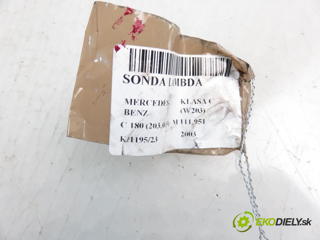 MERCEDES-BENZ KLASA C (W203) SEDAN 2003 95,00 C 180 (203.035) - M 111.951 1998,00 sonda lambda 0015407317 ; 0258006324 (Lambda sondy)