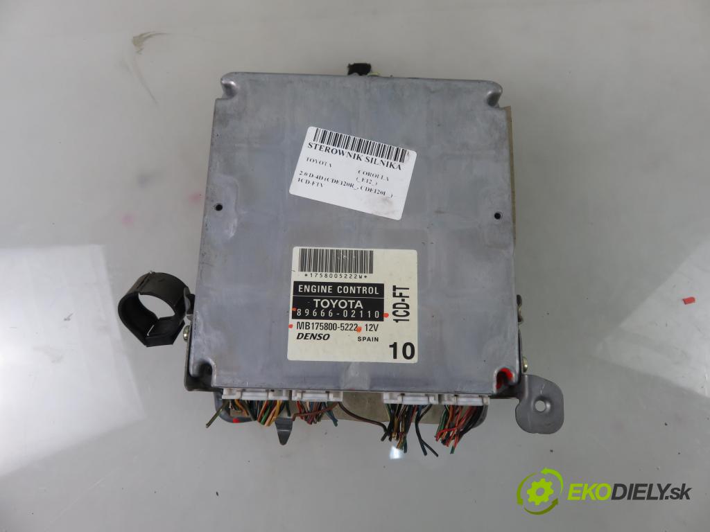 TOYOTA COROLLA (_E12_) HB 2003 66,00 2.0 D-4D 1995,00 Riadiaca jednotka Motor 8966602110 ; MB1758005222