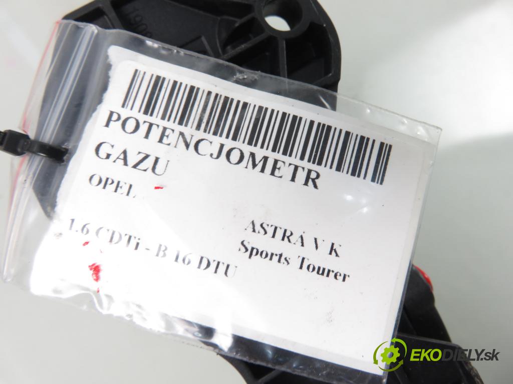 OPEL ASTRA K Sports Tourer KOMBI 2016 81,00 1.6 CDTi - B 16 DTU 1598,00 Potenciometer plynového pedálu 13373776 ; 6PV01155400 (Pedále)
