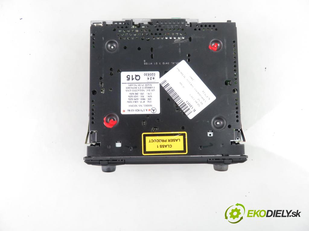 MERCEDES-BENZ KLASA A (W168) HB 2003 75,00 1.6 102 A 160  M 166.960 1598,00 RADIO CD A1708200386