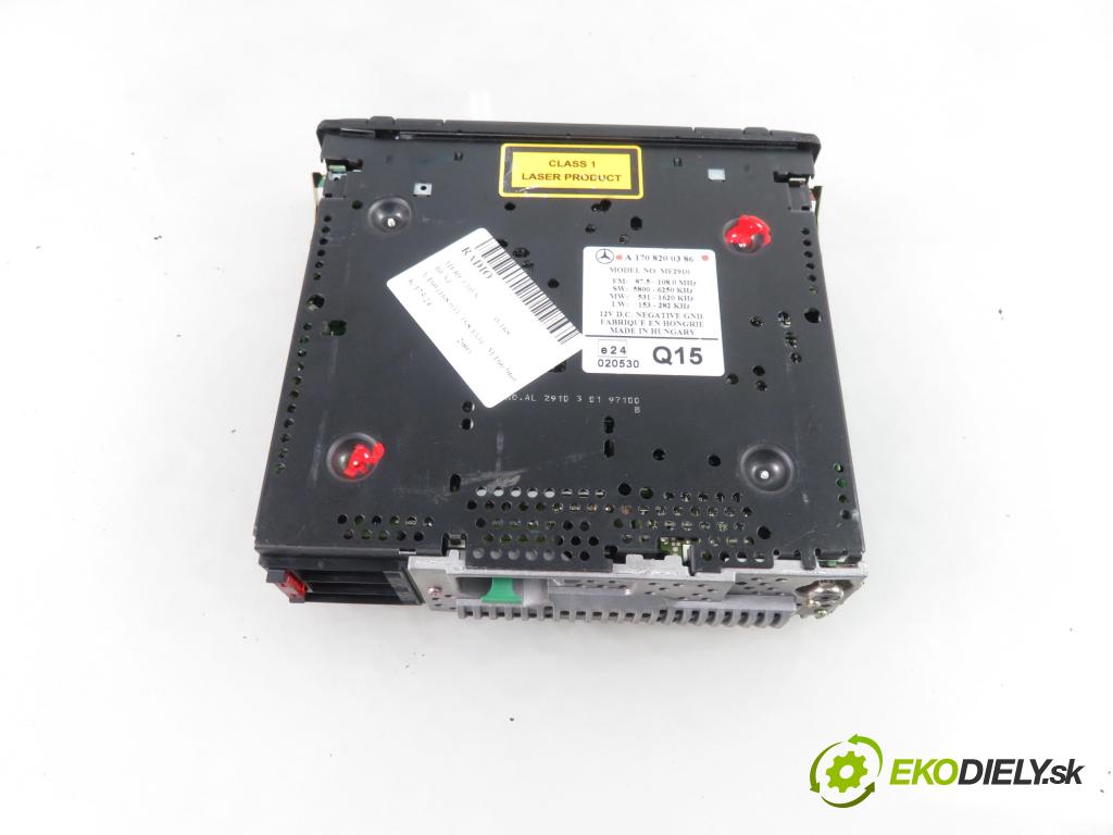 MERCEDES-BENZ KLASA A (W168) HB 2003 75,00 1.6 102 A 160  M 166.960 1598,00 RADIO CD A1708200386