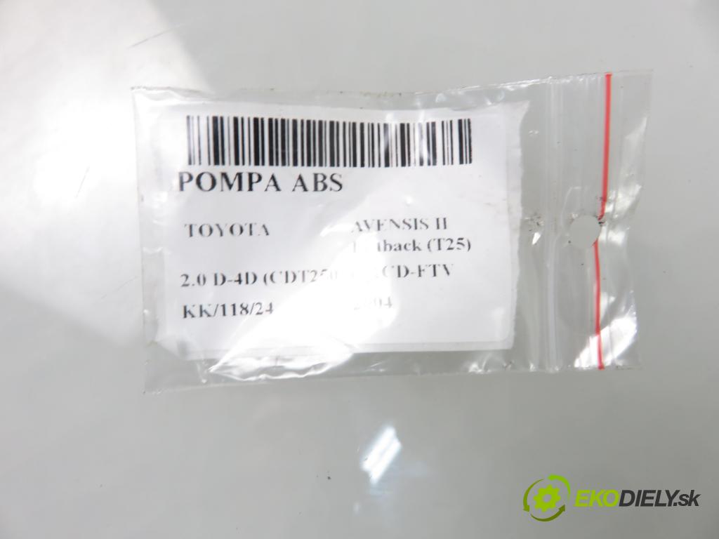 TOYOTA AVENSIS (_T25_) LIFTBACK 2004 85,00 2.0 D-4D 116 - 1CD-FTV 1995,00 Pumpa ABS 0265800382 (Pumpy ABS)