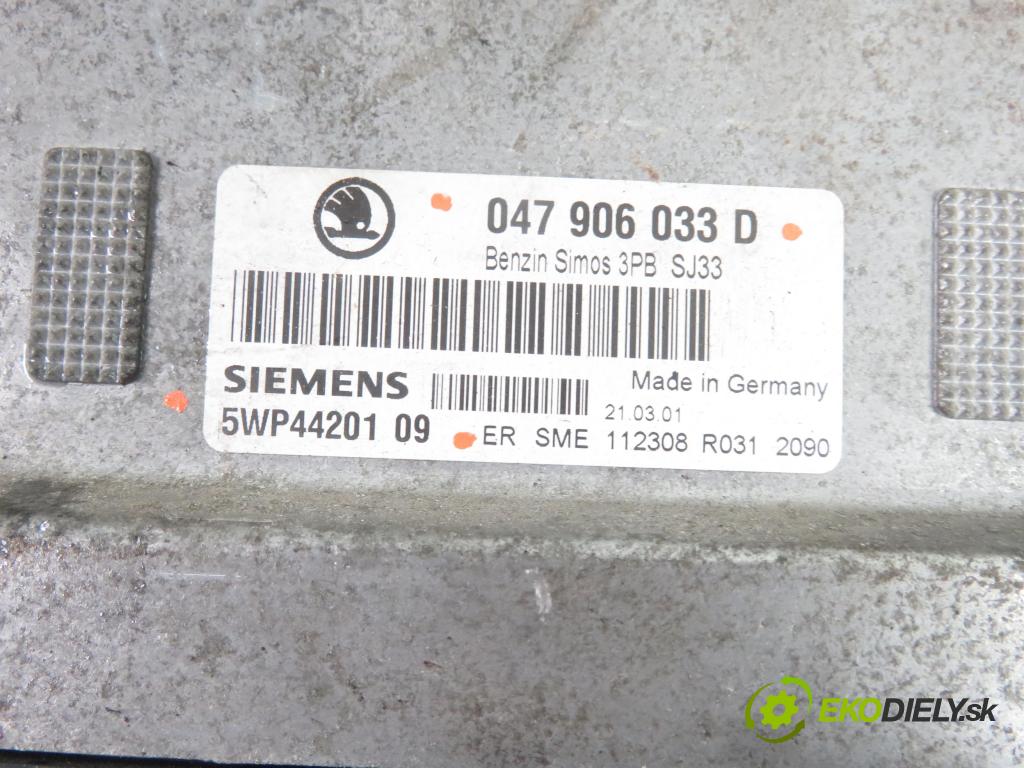 SKODA FABIA I (6Y2) HB 2001 44,00 1.4 MPi 60 - AZE 1397,00 Riadiaca jednotka Motor 047906033D ; 5WP4420109