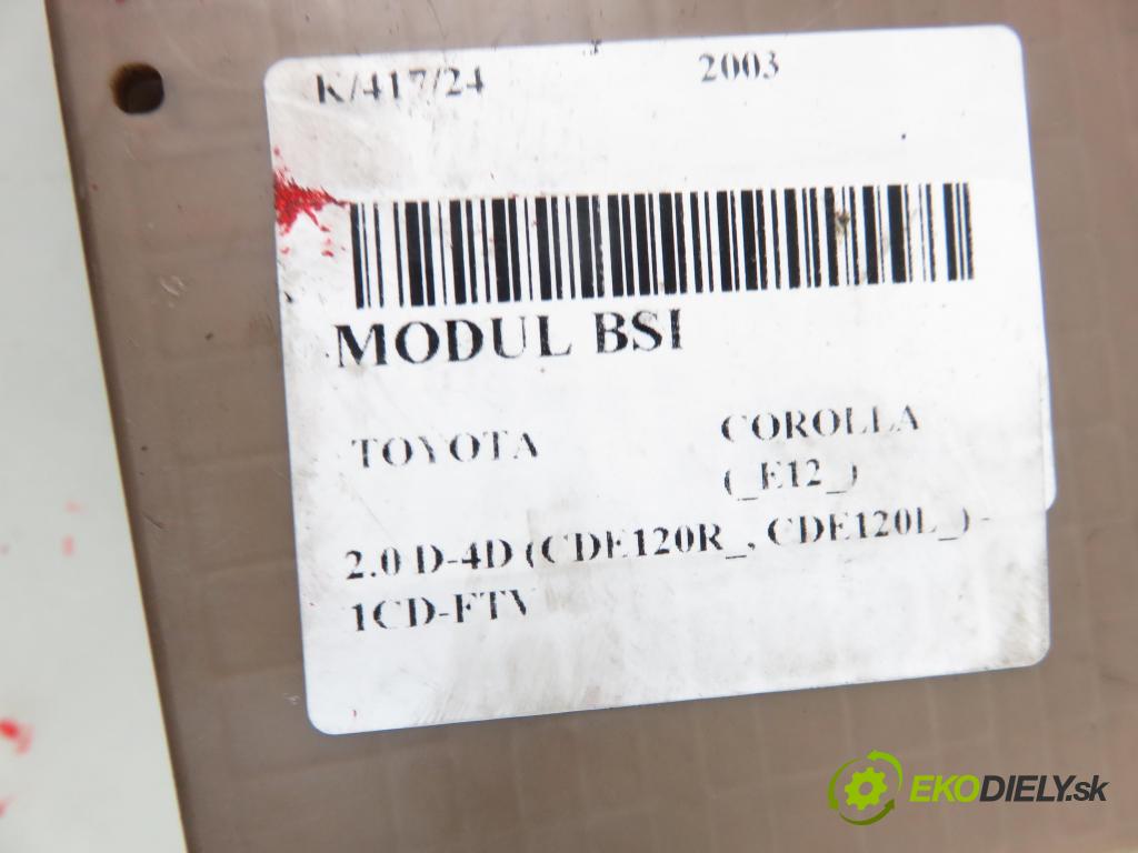 TOYOTA COROLLA (_E12_) HB 2003 66,00 2.0 D-4D 1995,00 MODUL BSI 8264113040 ; 2323000231 ; 8198050030