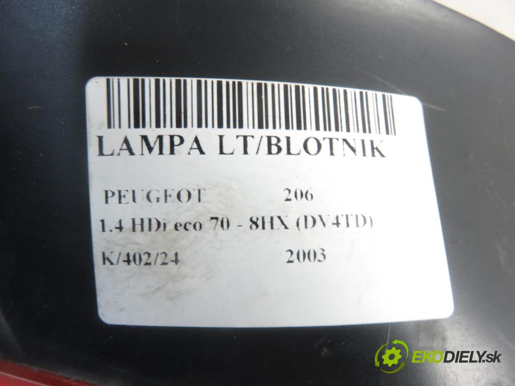 PEUGEOT 206 liftback (2A/C) HB 2003 50,00 1.4 HDi 8V 70 - 8HX 1398,00 Svetlo ľavé zadné 