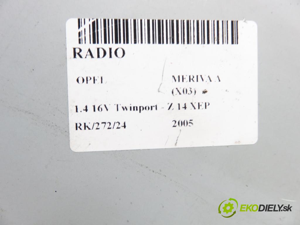 OPEL MERIVA A nadwozie wielkoprzestrzenne (MPV) (X03) MINIVAN 2005 66,00 1.4 16V Twinport - Z 14 XEP 1364,00 RADIO CD 13167830