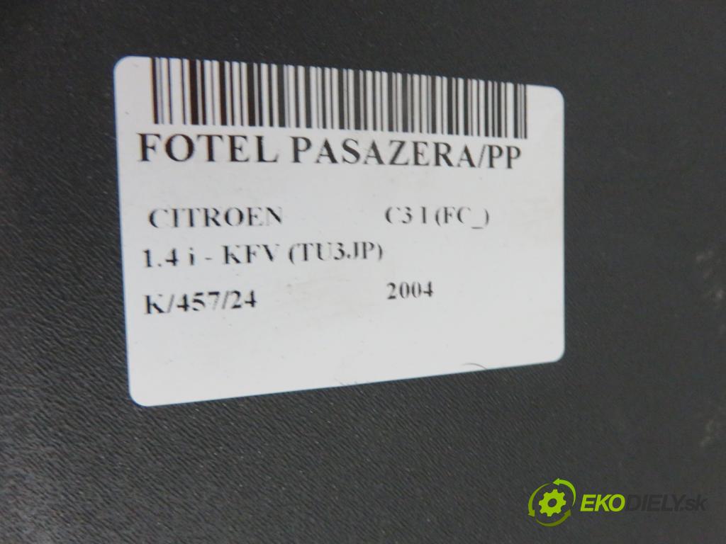 CITROEN C3 I (FC_) HB 2004 54,00 1.4 i - KFV (TU3JP) 1360,00 Sedadlo CESTUJÚCI/PP