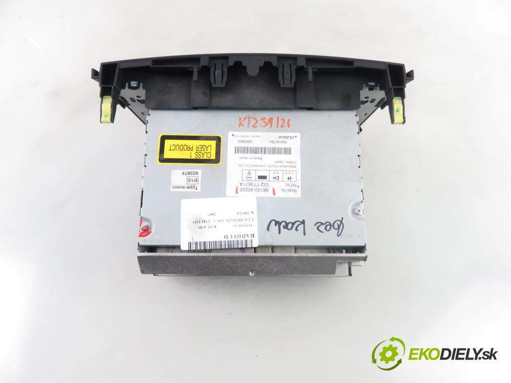 TOYOTA RAV 4 III (_A3_) SUV 2007 130,00 2.2 D 4WD 177 - 2AD-FHV 2231,00 RADIO CD 8612042220