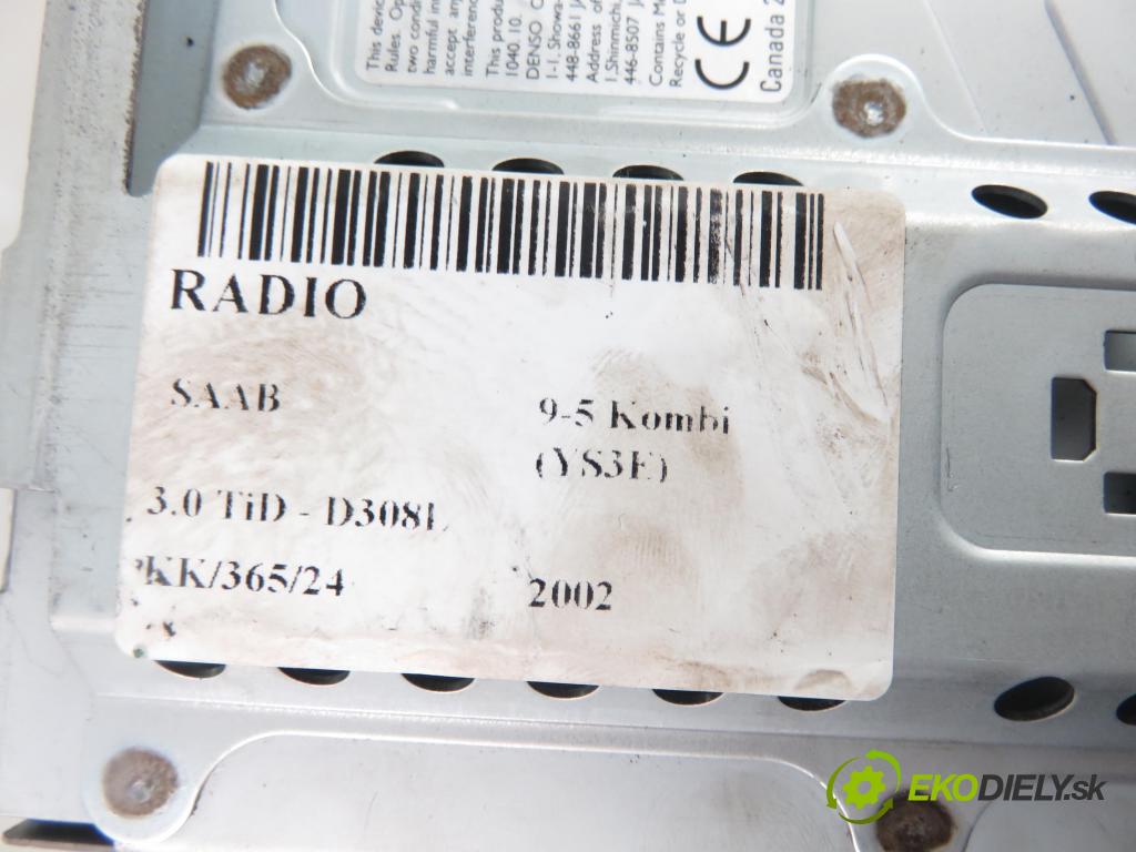 SAAB 9-5 Kombi (YS3E) KOMBI 2002 130,00 3.0 TiD - D308L 2958,00 RADIO CD 5374517 ; 4681005102